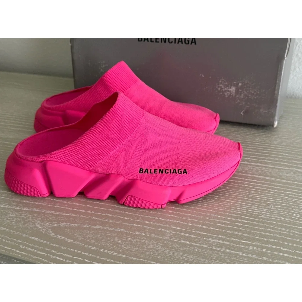 Balenciaga Speed Mule Sneakers Neon Pink 38EU 8US‎ Preowned